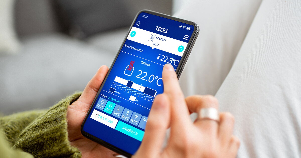 Sterowanie ogrzewaniem podłogowym TECEfloor przez aplikację mobilną
